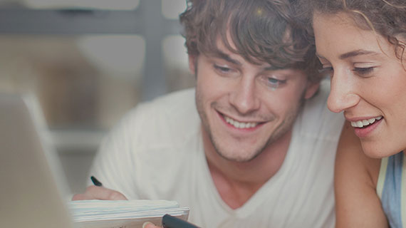 Couple doing financez