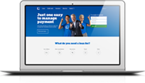 Applying for a latitude loan online via laptop