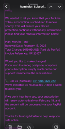 Scam Alert Message 2