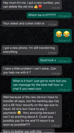 Scams and security Message 1